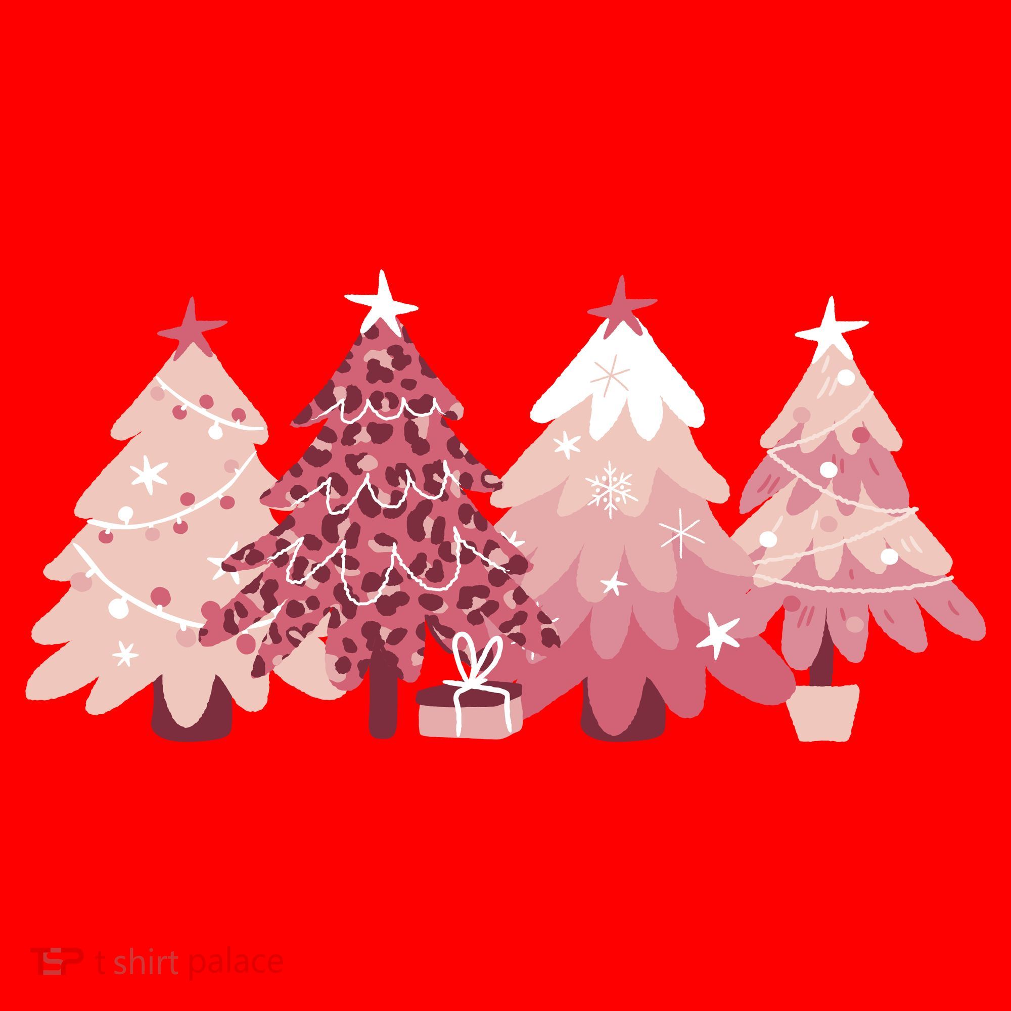 Pink Christmas Tree Holiday Santa Hat