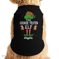 Personalized Cookie Tester Elf Family Matching Charismas Custom Name Doggie Tank thumb 0