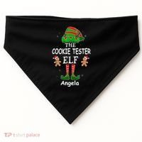 Personalized Cookie Tester Elf Family Matching Charismas Custom Name USA-Made Doggie Bandana thumb 0