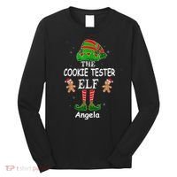 Personalized Cookie Tester Elf Family Matching Charismas Custom Name Long Sleeve Shirt thumb 0