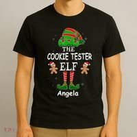 Personalized Cookie Tester Elf Family Matching Charismas Custom Name T-Shirt thumb 3