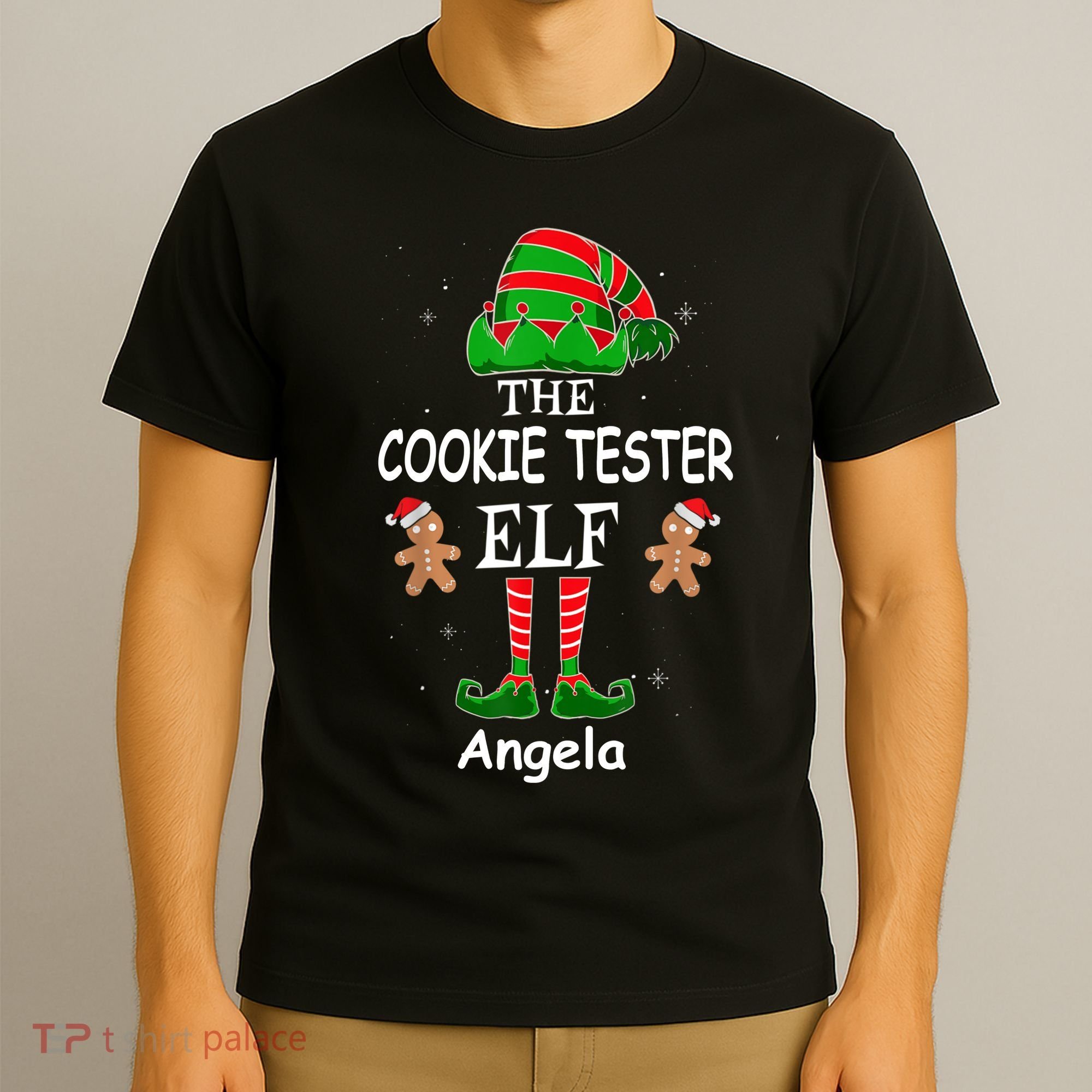 Personalized Cookie Tester Elf Family Matching Charismas Custom Name T-Shirt