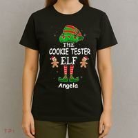 Personalized Cookie Tester Elf Family Matching Charismas Custom Name T-Shirt thumb 4