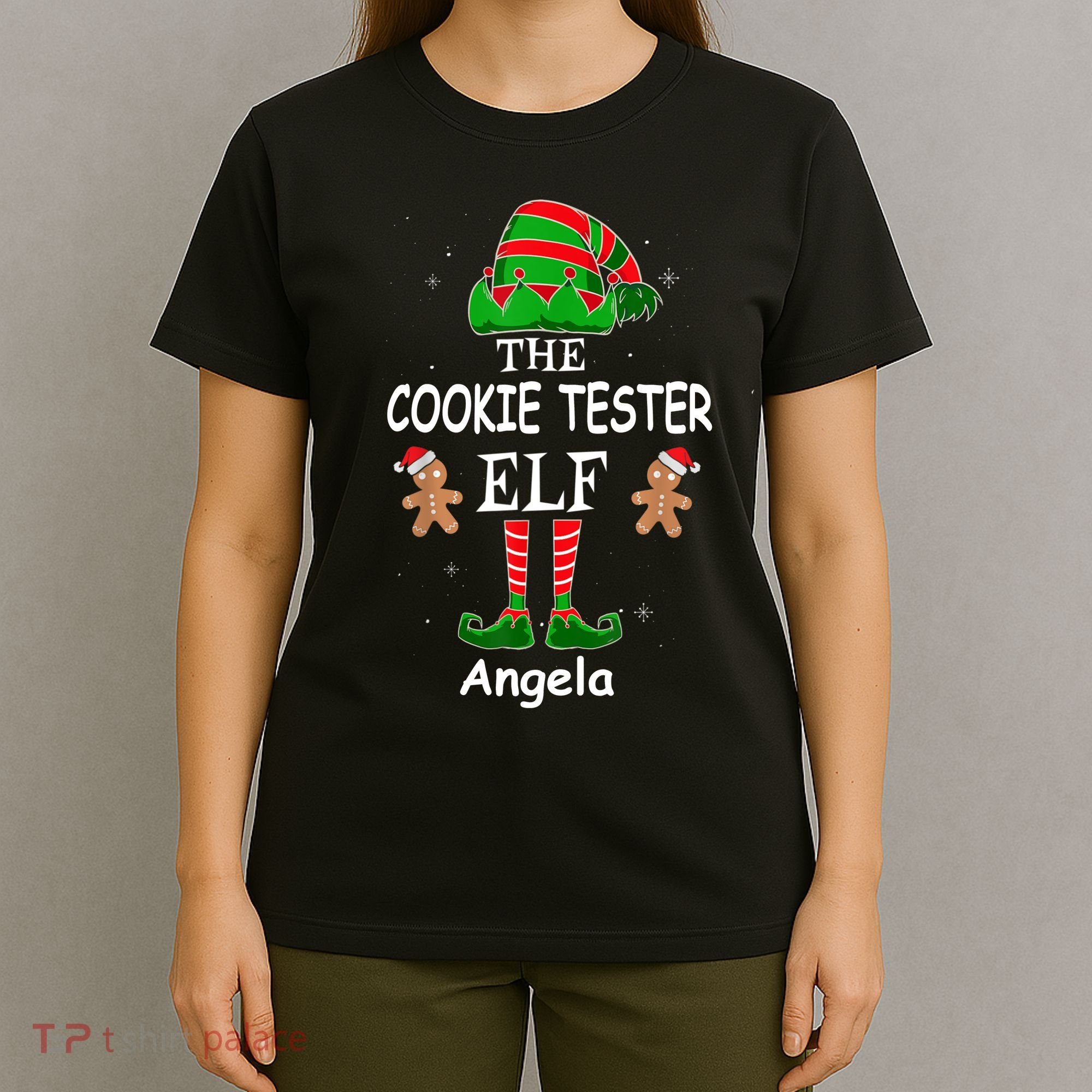 Personalized Cookie Tester Elf Family Matching Charismas Custom Name T-Shirt
