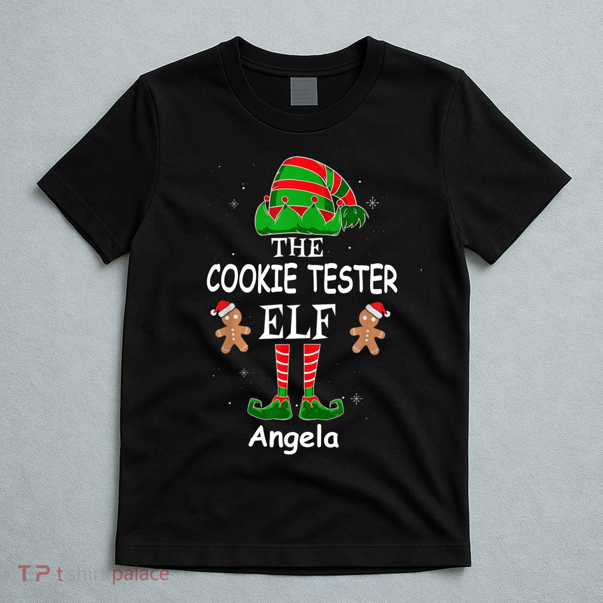 Personalized Cookie Tester Elf Family Matching Charismas Custom Name T-Shirt