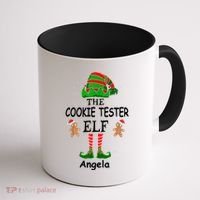 Personalized Cookie Tester Elf Family Matching Charismas Custom Name Coffee Mug thumb 1