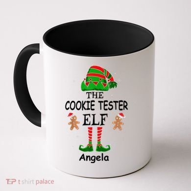 Personalized Cookie Tester Elf Family Matching Charismas Custom Name Coffee Mug