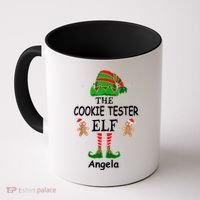 Personalized Cookie Tester Elf Family Matching Charismas Custom Name Coffee Mug thumb 0