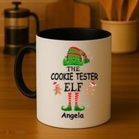 Personalized Cookie Tester Elf Family Matching Charismas Custom Name Coffee Mug thumb 4