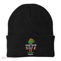 Personalized Cookie Tester Elf Family Matching Charismas Custom Name Beanie thumb 0