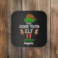 Personalized Cookie Tester Elf Family Matching Charismas Custom Name Coaster thumb 0