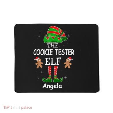 Personalized Cookie Tester Elf Family Matching Charismas Custom Name Mousepad