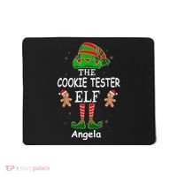 Personalized Cookie Tester Elf Family Matching Charismas Custom Name Mousepad thumb 0
