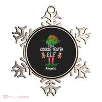 Personalized Cookie Tester Elf Family Matching Charismas Custom Name Ornament thumb 0