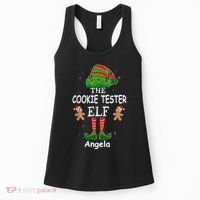 Personalized Cookie Tester Elf Family Matching Charismas Custom Name Women's Tank Top thumb 0