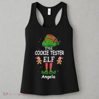 Personalized Cookie Tester Elf Family Matching Charismas Custom Name Women's Tank Top thumb 3