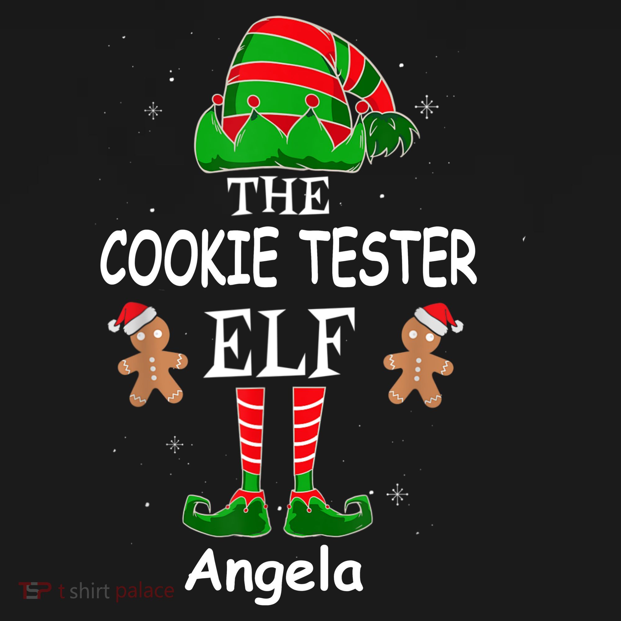 Personalized Cookie Tester Elf Family Matching Charismas Custom Name Women's Tank Top