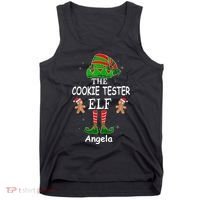 Personalized Cookie Tester Elf Family Matching Charismas Custom Name Tank Top thumb 0