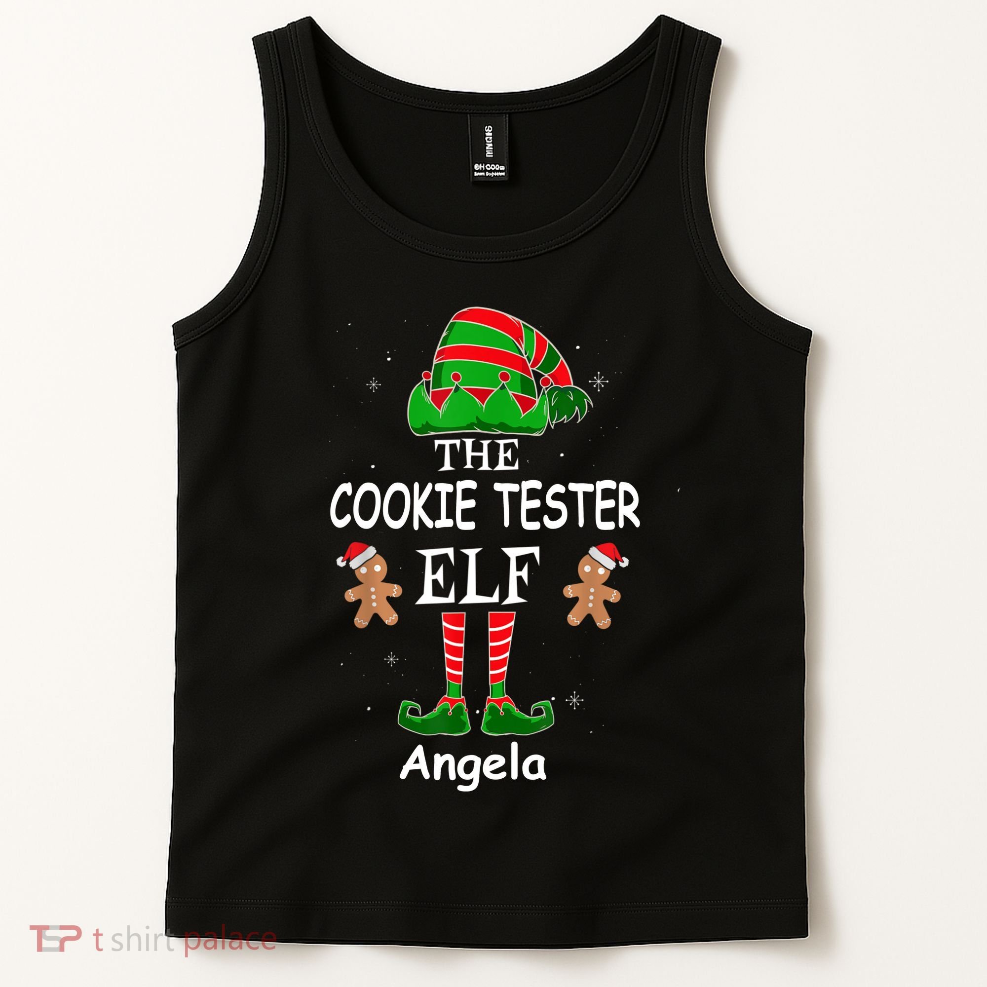 Personalized Cookie Tester Elf Family Matching Charismas Custom Name Tank Top