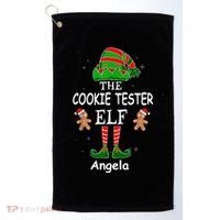 Personalized Cookie Tester Elf Family Matching Charismas Custom Name Golf Towel thumb 0