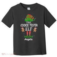Personalized Cookie Tester Elf Family Matching Charismas Custom Name Toddler T-Shirt thumb 0