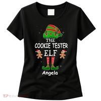 Personalized Cookie Tester Elf Family Matching Charismas Custom Name Women's T-Shirt thumb 0