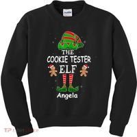 Personalized Cookie Tester Elf Family Matching Charismas Custom Name Kids Sweatshirt thumb 0