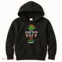 Personalized Cookie Tester Elf Family Matching Charismas Custom Name Kids Hoodie thumb 0