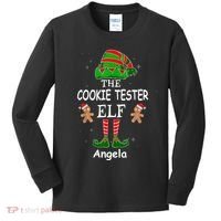 Personalized Cookie Tester Elf Family Matching Charismas Custom Name Kids Long Sleeve Shirt thumb 0