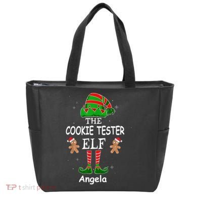 Personalized Cookie Tester Elf Family Matching Charismas Custom Name Tote Bag