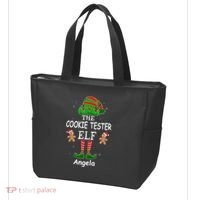 Personalized Cookie Tester Elf Family Matching Charismas Custom Name Tote Bag thumb 3