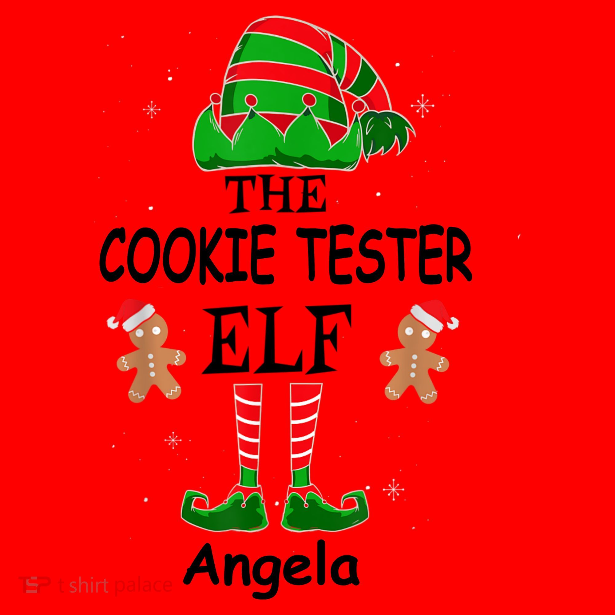 Personalized Cookie Tester Elf Family Matching Charismas Custom Name Santa Hat