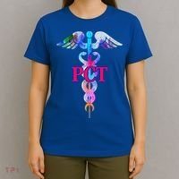 Patient Care Technician Pct Caduceus Watercolor Art Graphic Funny Gift T-Shirt thumb 4