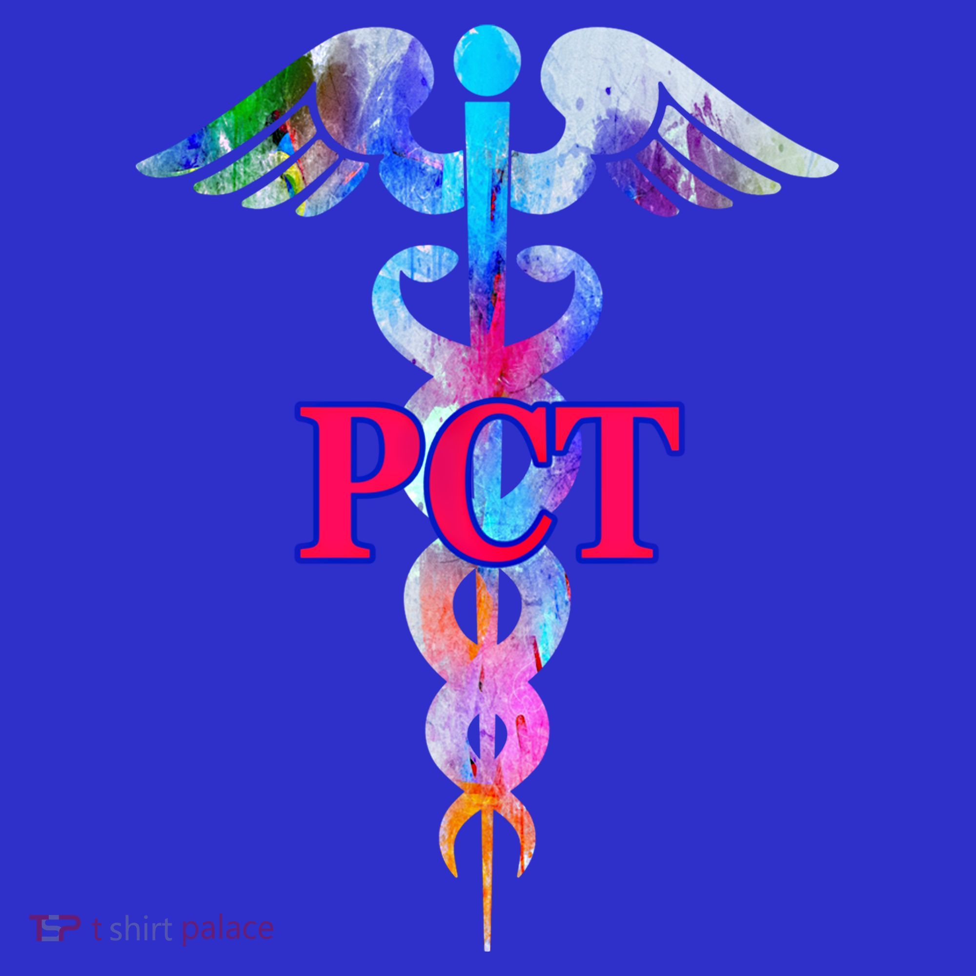 Patient Care Technician Pct Caduceus Watercolor Art Graphic Funny Gift T-Shirt