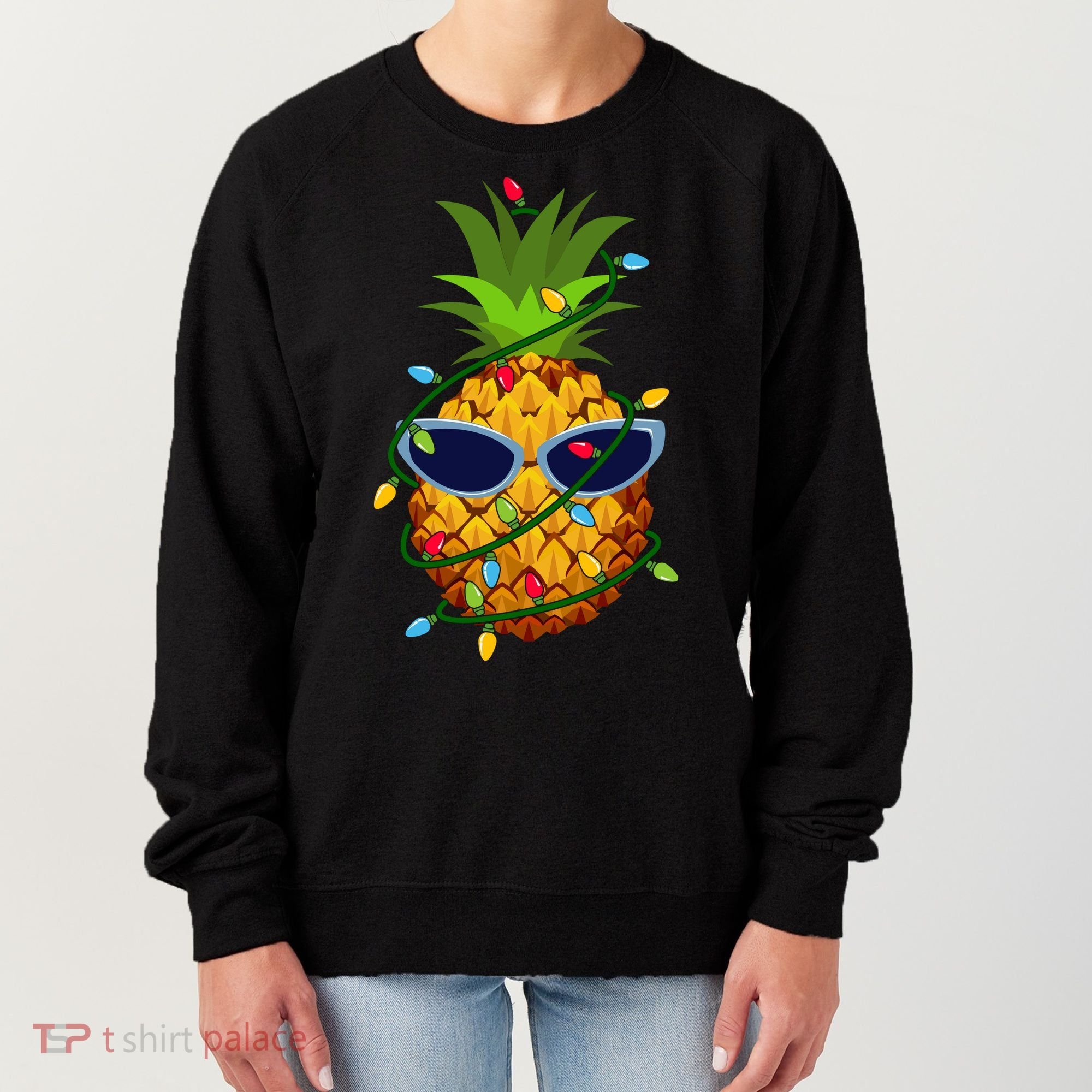 Pineapple Christmas Tree Lights Xmas Boys Sunglasses Women's Sweatshirt
