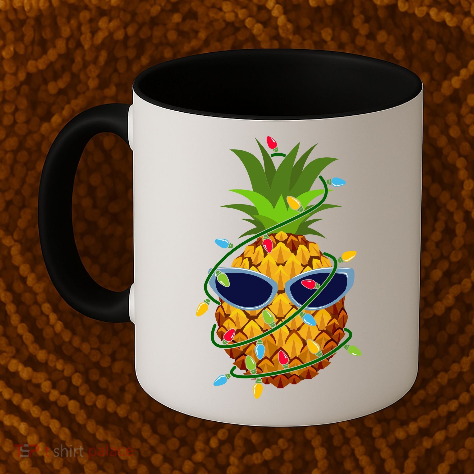 Pineapple Christmas Tree Lights Xmas Boys Sunglasses Coffee Mug