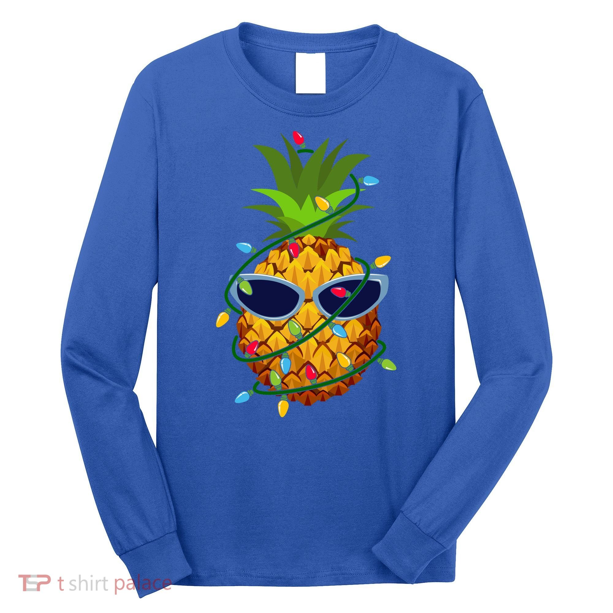 Pineapple Christmas Tree Lights Xmas Boys Sunglasses Long Sleeve Shirt