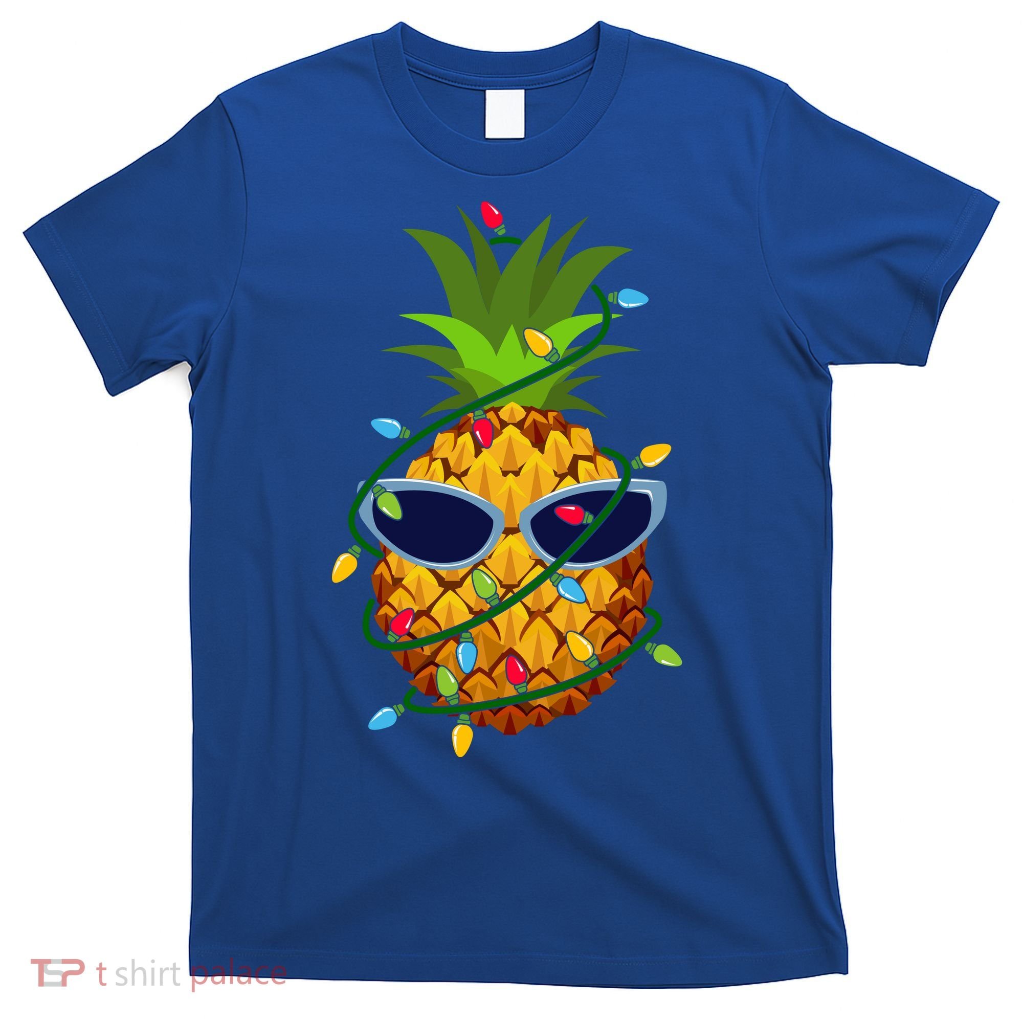 Pineapple Christmas Tree Lights Xmas Boys Sunglasses T-Shirt