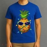 Pineapple Christmas Tree Lights Xmas Boys Sunglasses T-Shirt thumb 3