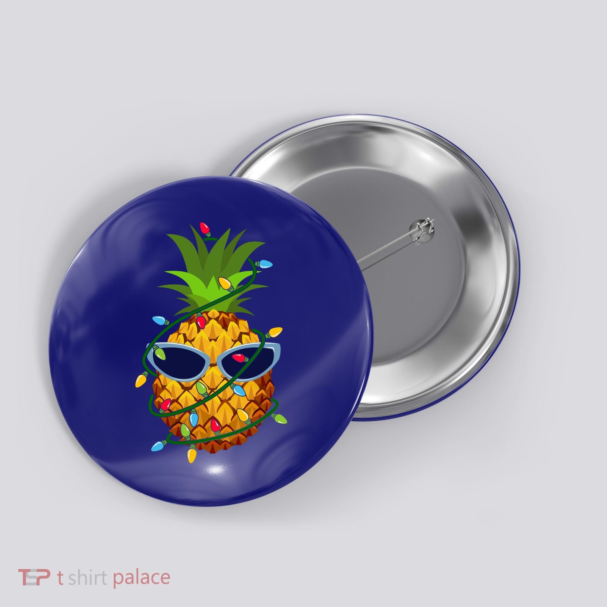Pineapple Christmas Tree Lights Xmas Boys Sunglasses Button