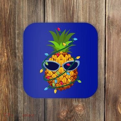 Pineapple Christmas Tree Lights Xmas Boys Sunglasses Coaster
