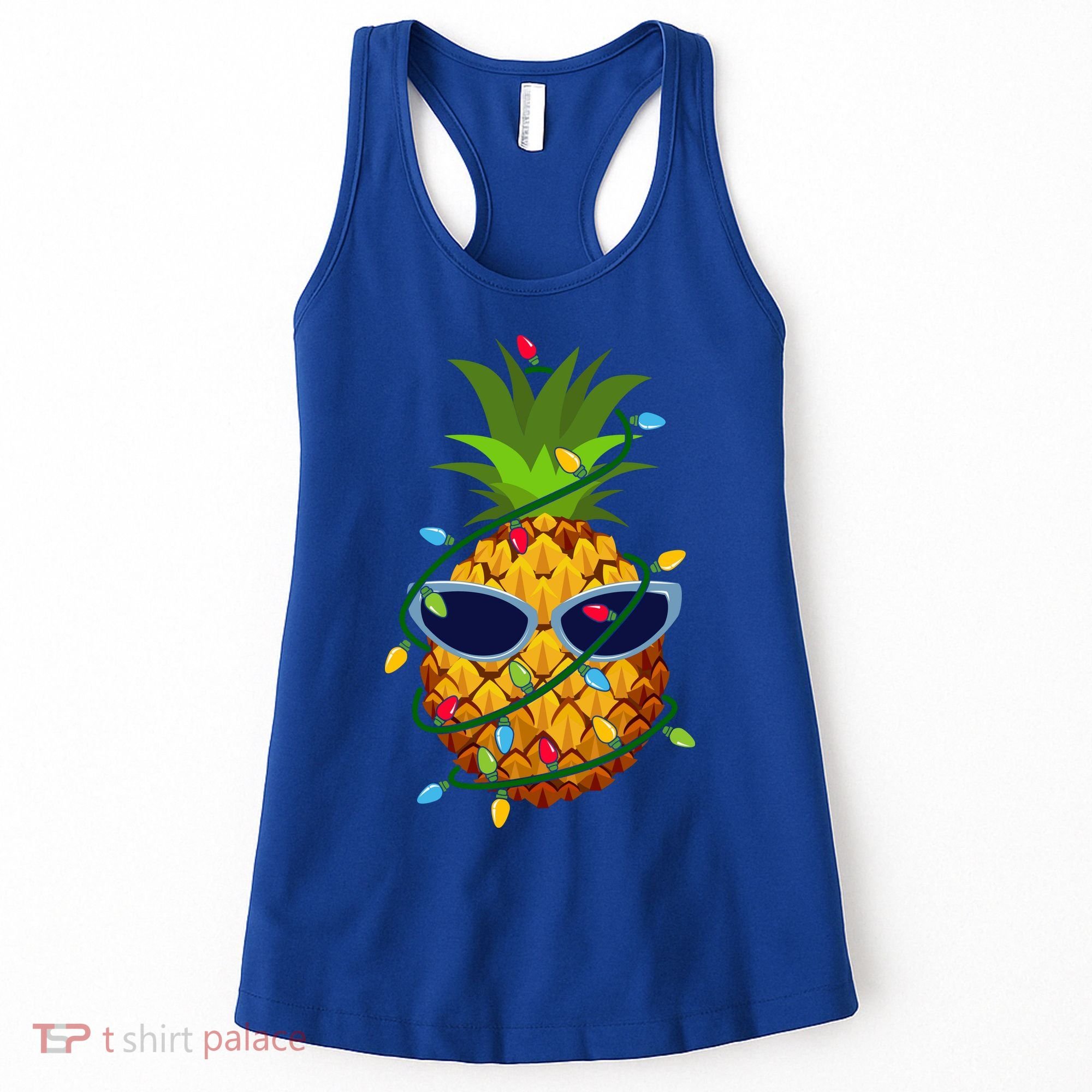 Pineapple Christmas Tree Lights Xmas Boys Sunglasses Women's Tank Top