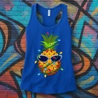 Pineapple Christmas Tree Lights Xmas Boys Sunglasses Women's Tank Top thumb 3
