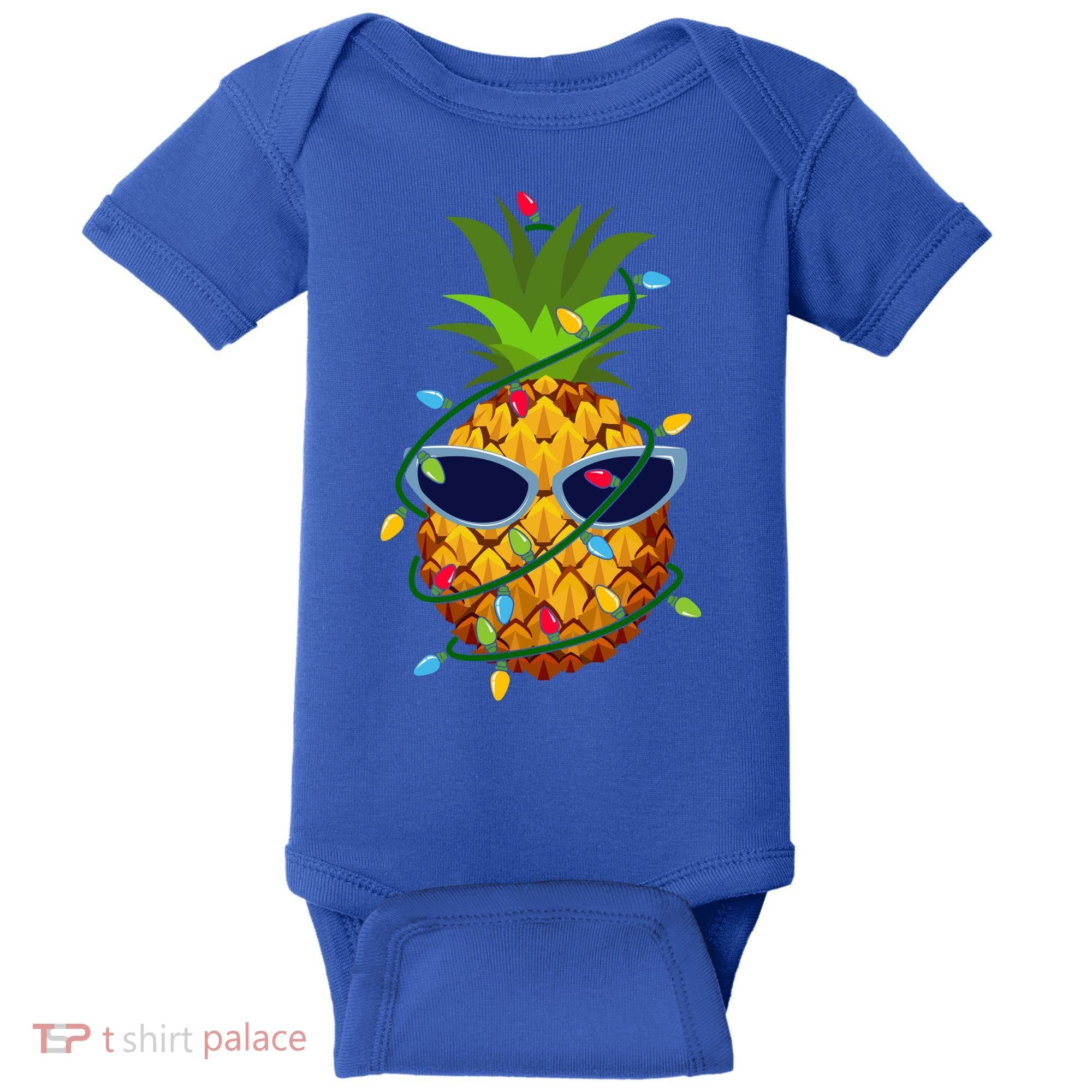 Pineapple Christmas Tree Lights Xmas Boys Sunglasses Baby Bodysuit