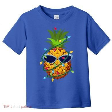 Pineapple Christmas Tree Lights Xmas Boys Sunglasses Toddler T-Shirt