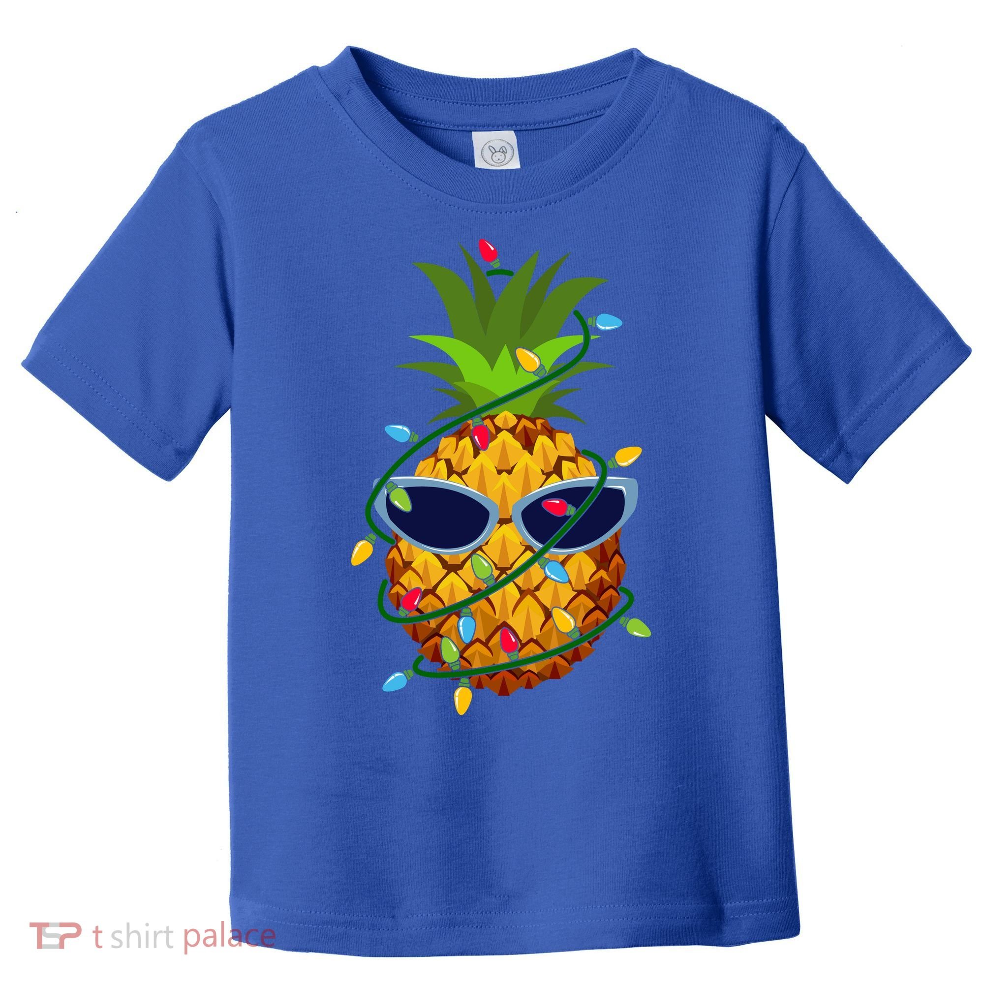 Pineapple Christmas Tree Lights Xmas Boys Sunglasses Toddler T-Shirt