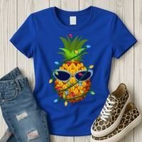 Pineapple Christmas Tree Lights Xmas Boys Sunglasses Women's T-Shirt thumb 3