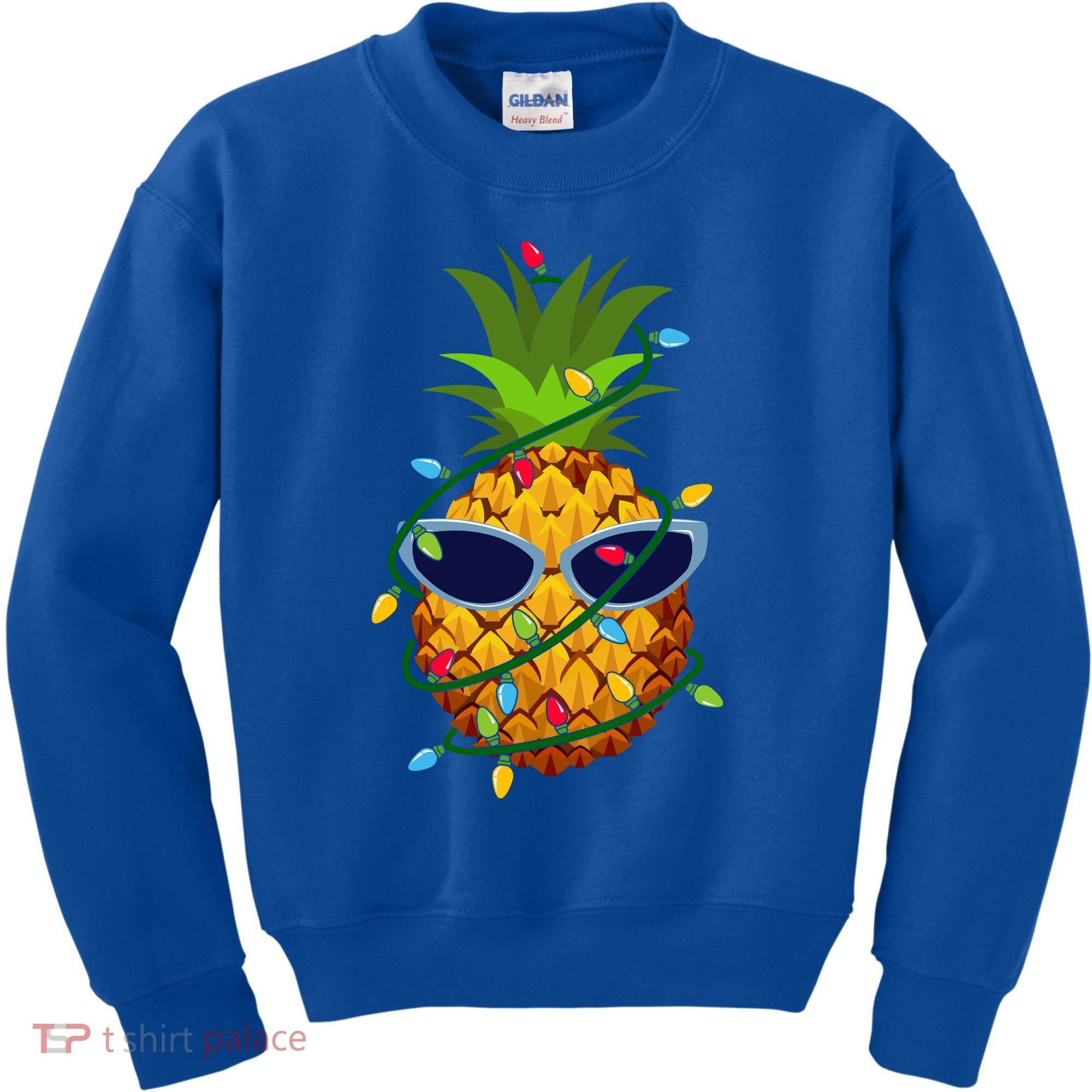 Pineapple Christmas Tree Lights Xmas Boys Sunglasses Kids Sweatshirt
