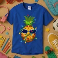 Pineapple Christmas Tree Lights Xmas Boys Sunglasses Kids T-Shirt thumb 3
