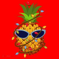 Pineapple Christmas Tree Lights Xmas Boys Sunglasses Santa Hat thumb 1
